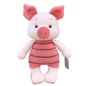Handgemaakte Gebreide Varkenspop – Roze Amigurumi
