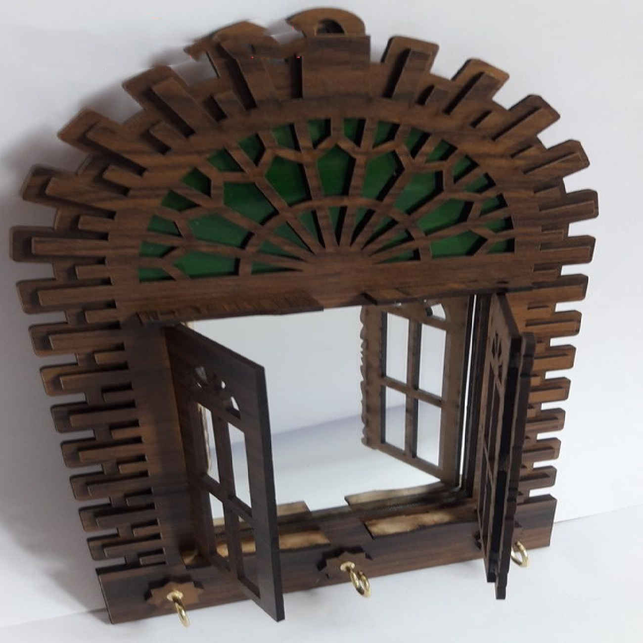 Massief Hout Spiegel Sleutel Organizer