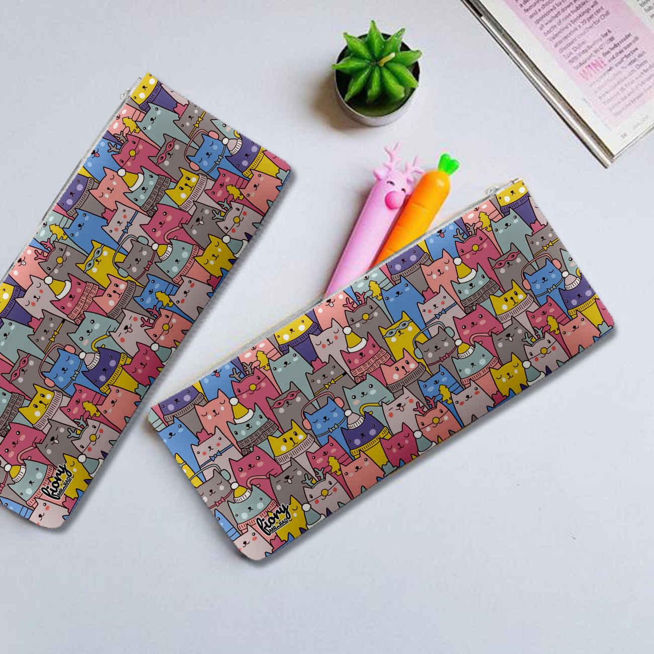 Mr Rad Kat Etui – Compact met Rits – Diverse Kleuren