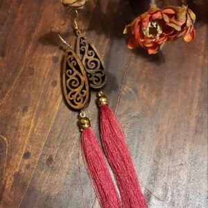 Boheemse Houten Oorbel – Hippie & Vrije Geest