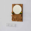 Brown Wooden Mirrored Key Holder - Stylish Wall Organizer for Entryway and Hallway (6)