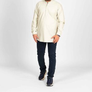 Geestelijke overhemd met Akhundi-kraag – Cream
