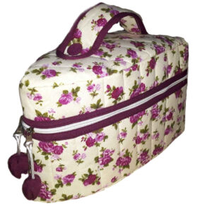 Compacte Strijkijzer-opbergdoos – Purper met Bloemen