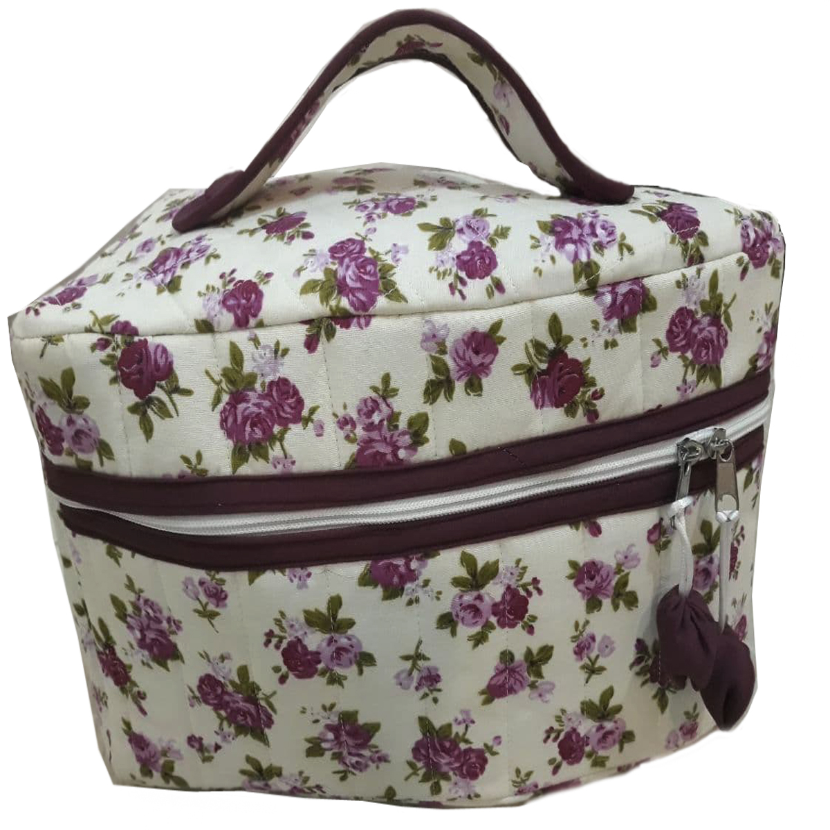 Compacte Strijkijzer-opbergdoos – Purper met Bloemen