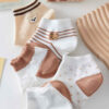 Cotton Bear Socks -Soft Cream & White Combo (x5) (4)