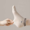 Cotton Bear Socks -Soft Cream & White Combo (x5) (5)