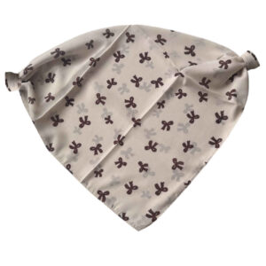 Crème Mini Hoofddoek met Strik – Vierkant Katoen