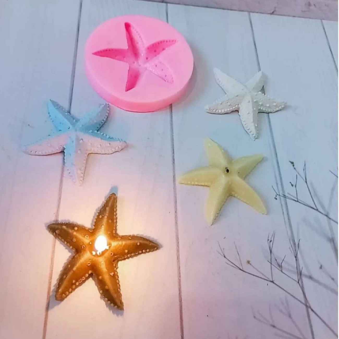 Silicone Kaarsmal – Zeester Ontwerp (Roze)