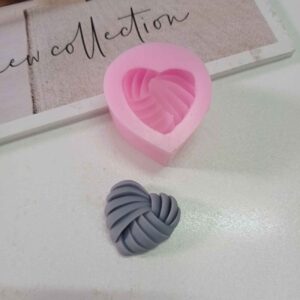 3D Mini Hartvorm Kaarsmal – Roze Silicone Mal