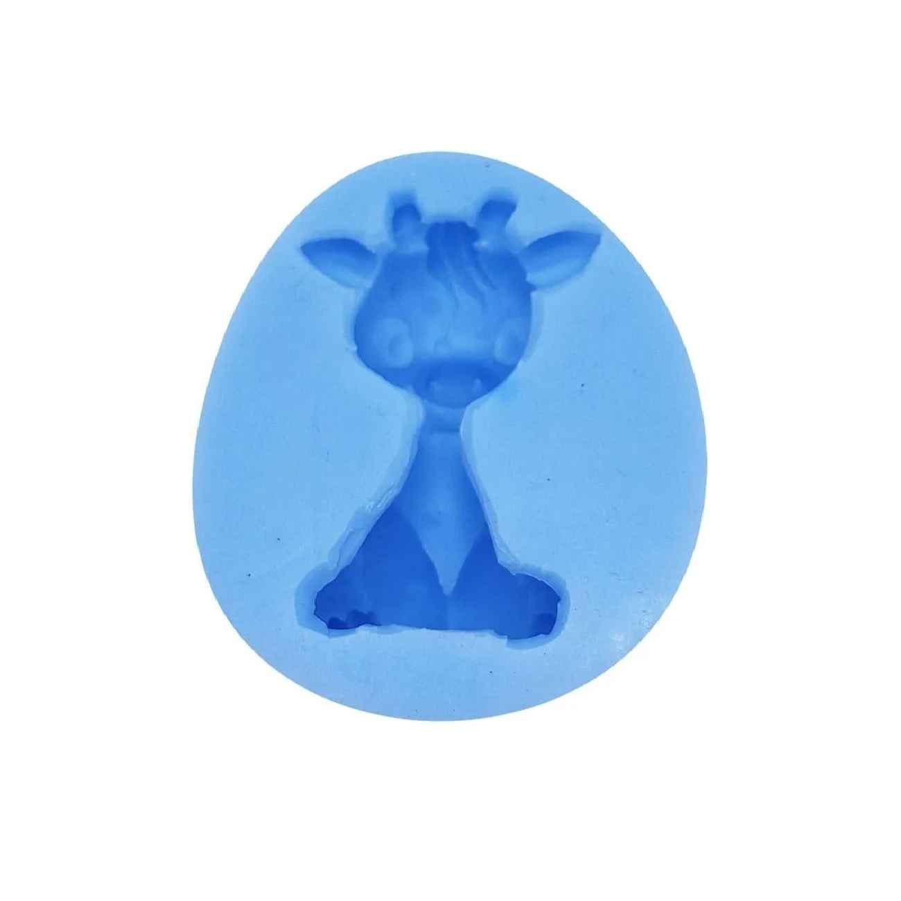Siliconen Kaarsmal – Giraffe Design – Blauw