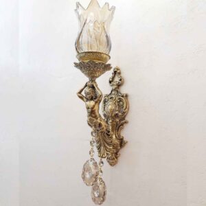 Decoratieve Messing Wandlamp – Uniek & In het Oog Springend met Beeldhouw Ontwerp