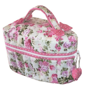 Duurzame ijzeren opberghoes – roze met bloemendesign