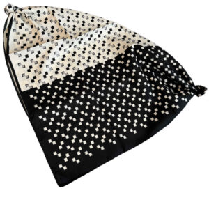 Mini Sjaal Zwart & Wit – Zijden Mode Accessoire