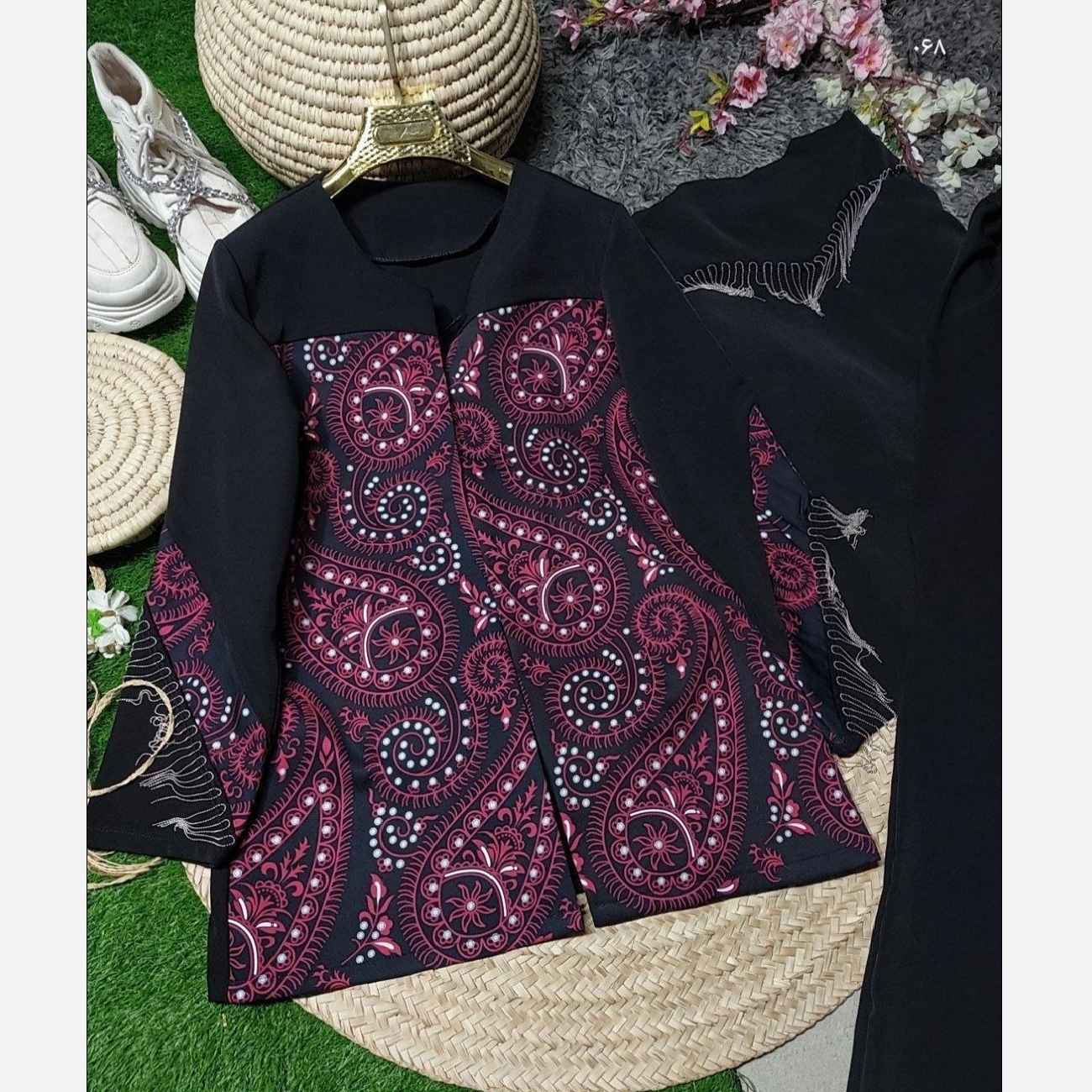 Elegante Iraanse manto-set met boeteh-motief