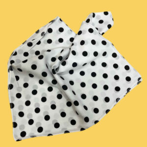 Elegante katoenen mini sjaal wit met zwart patroon