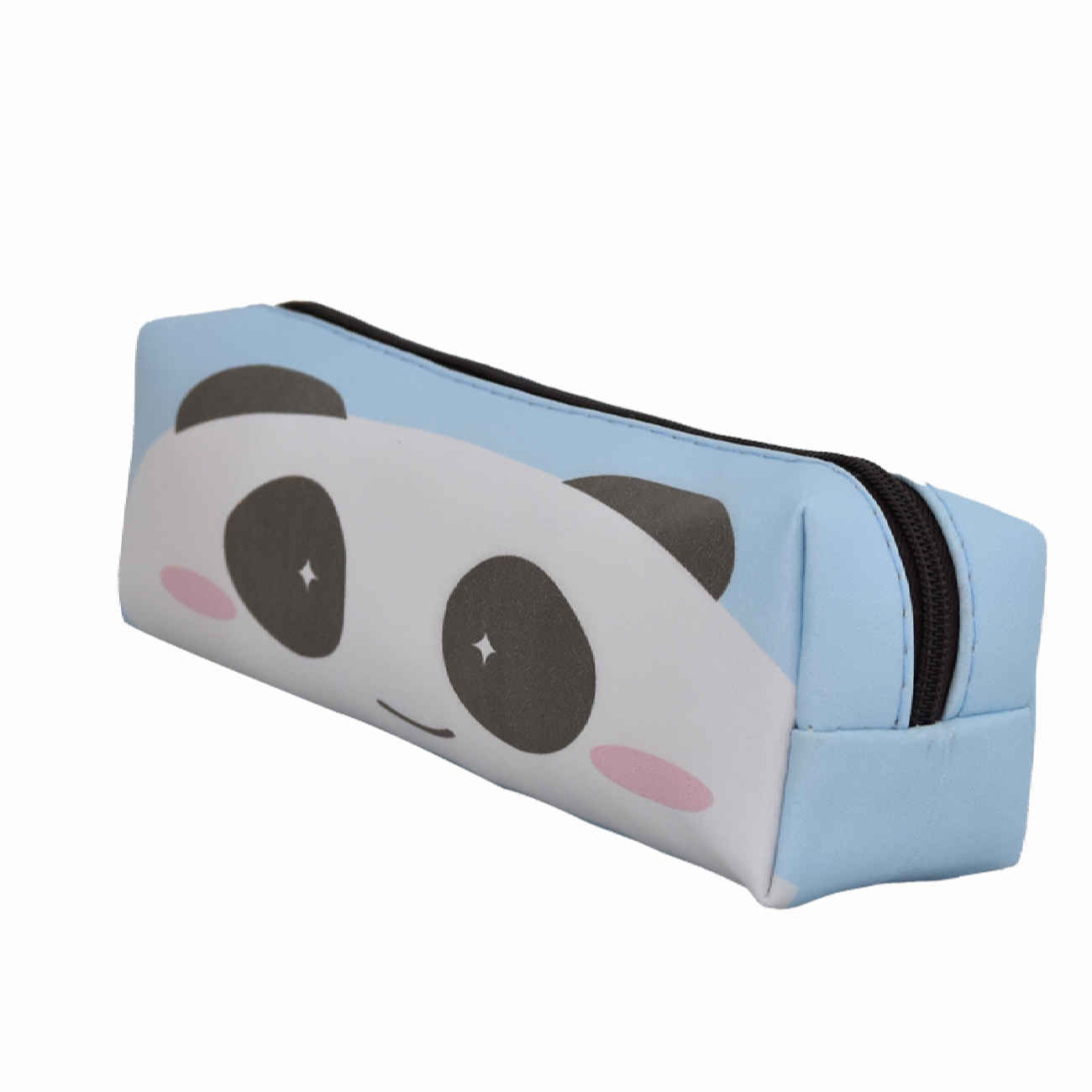 Elegante panda thema etui lichtblauw