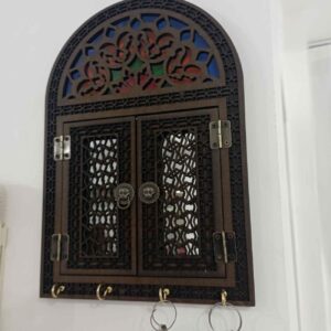 Houten Spiegel Sleutelhanger – Traditioneel Mozaïek