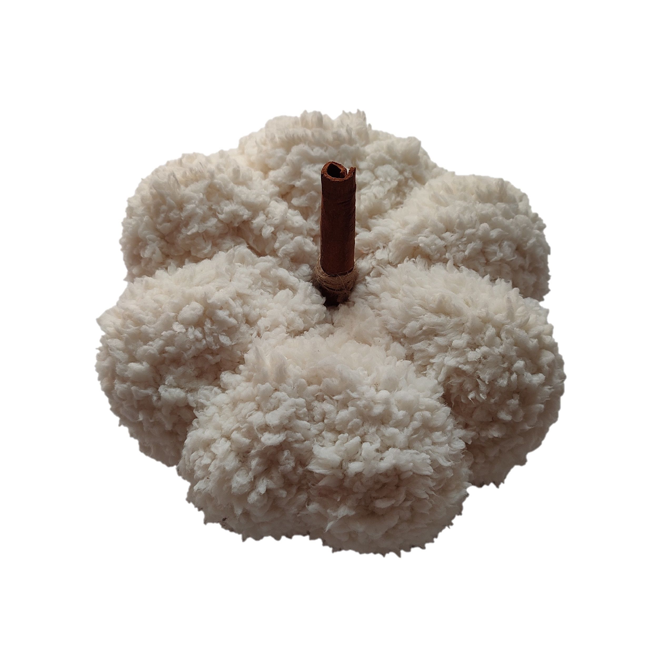 Wit Stoffen Pompoen Ornament – Herfstdecoratie