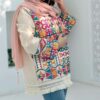 Hand-Embroidered Linen Blazer-Style Manto – for Every Occasion with Geometric Design (1)