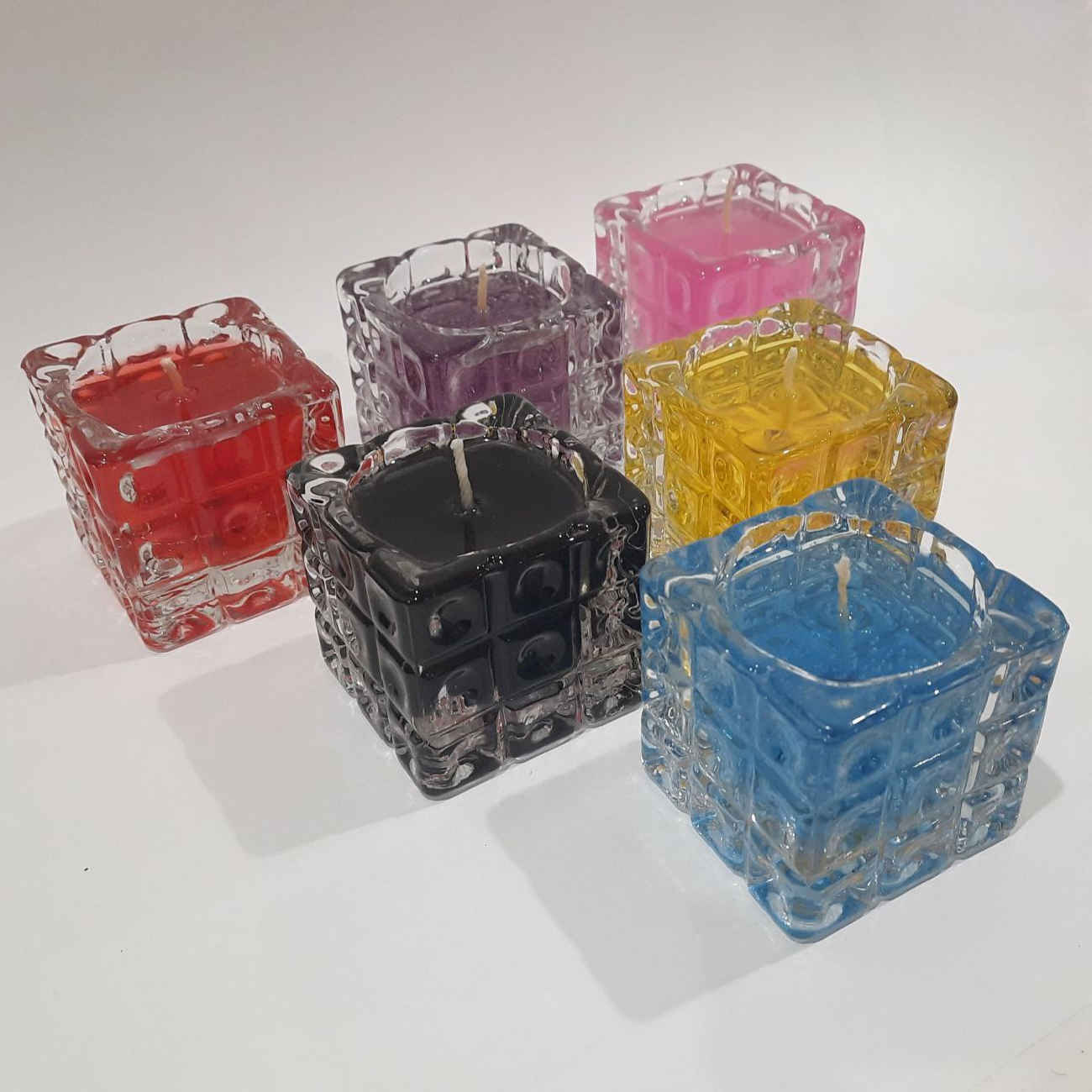 Handgemaakte Glas Kubus Kaars