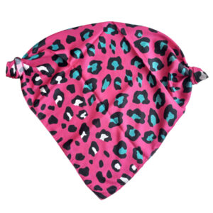 Roze mini-hoofdsjaal met luipaardprint