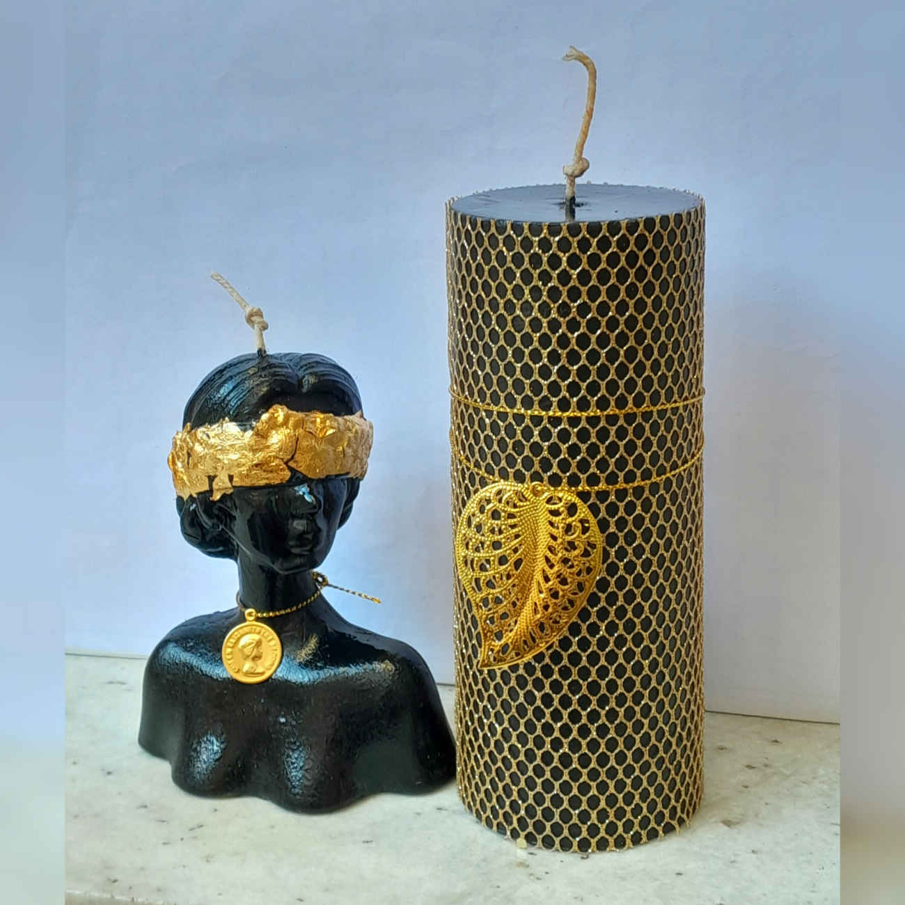 Grote cilindrische sculptuurkaars – Natalie model