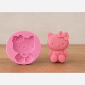 Silicone Kaarsmal – Hello Kitty Ontwerp (Roze)