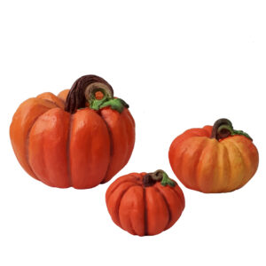 Polyester Pompoen Beeldje – Geschikt voor Halloween en Yalda, (Set van 3)