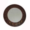 Rustic Dark Brown Wooden Mirror Key Rack – Chic & Functional Home Accent