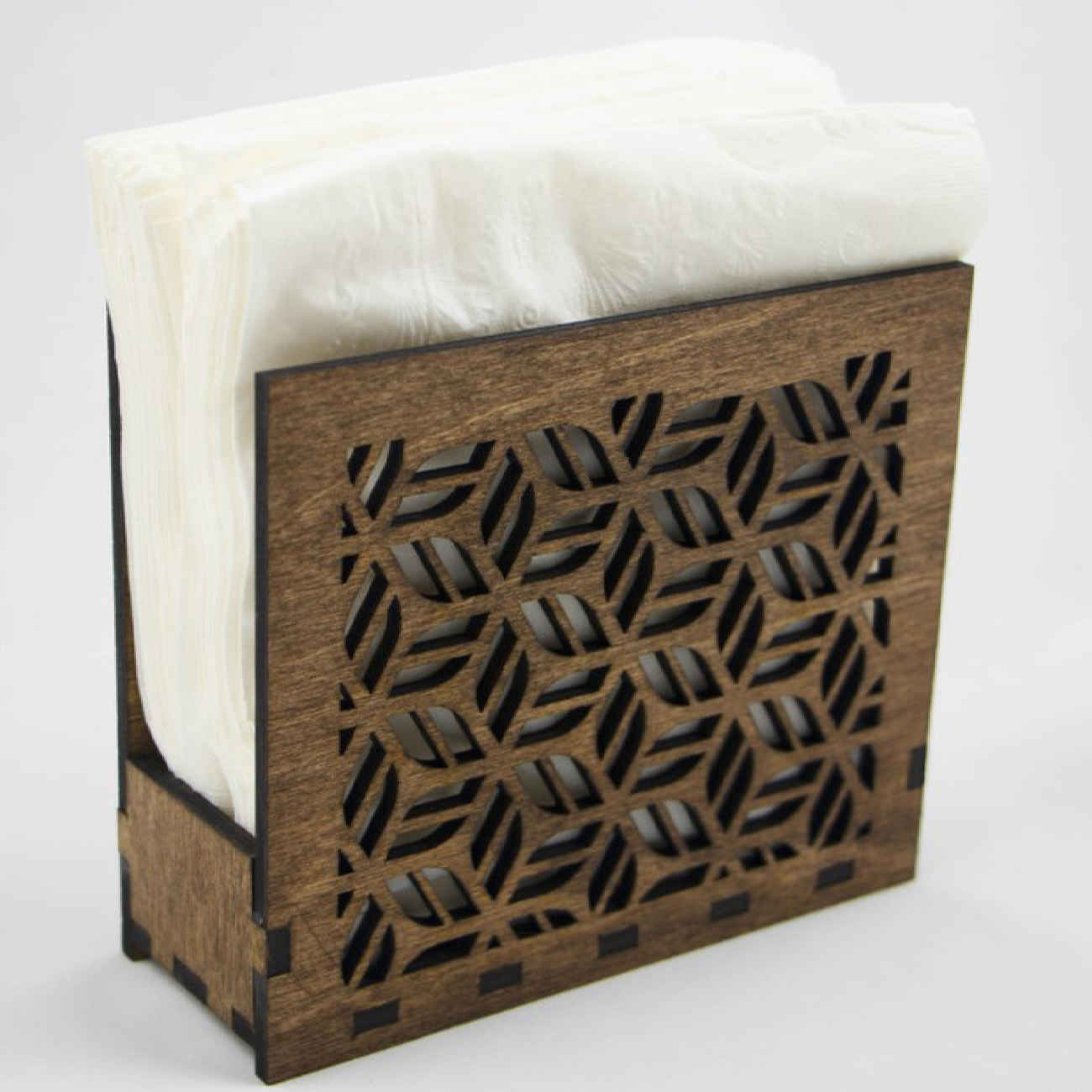 Houten Tissuehouder Geometrisch – Rustiek Design
