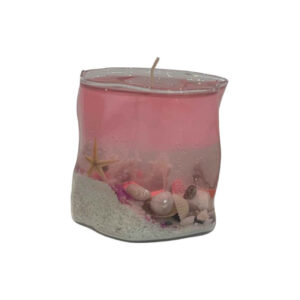 Zee Bries Soja Kaars, Roze Strand Kaars met Strand Decoratie