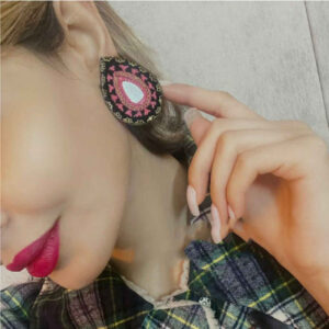 Traditionele Perzische oorbellen – Boho Zwart & Roze