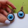 Unique Wooden Earring from Natural Material - Lightweight & Chic with Evil Eye Design (5)