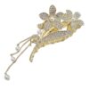 Women's Hair Claw – Metal Five-Petal Flower Design with Dangle Charm (2)