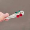 Women's Hair Clip – Formal Rhinestone Cherry Design, Set of 2 (2)