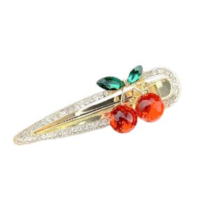 Dames Haarclip – Formeel Strass Kersen Ontwerp, Set van 2