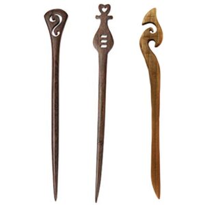 Handgemaakte Houten Haarstok (Set van 3)