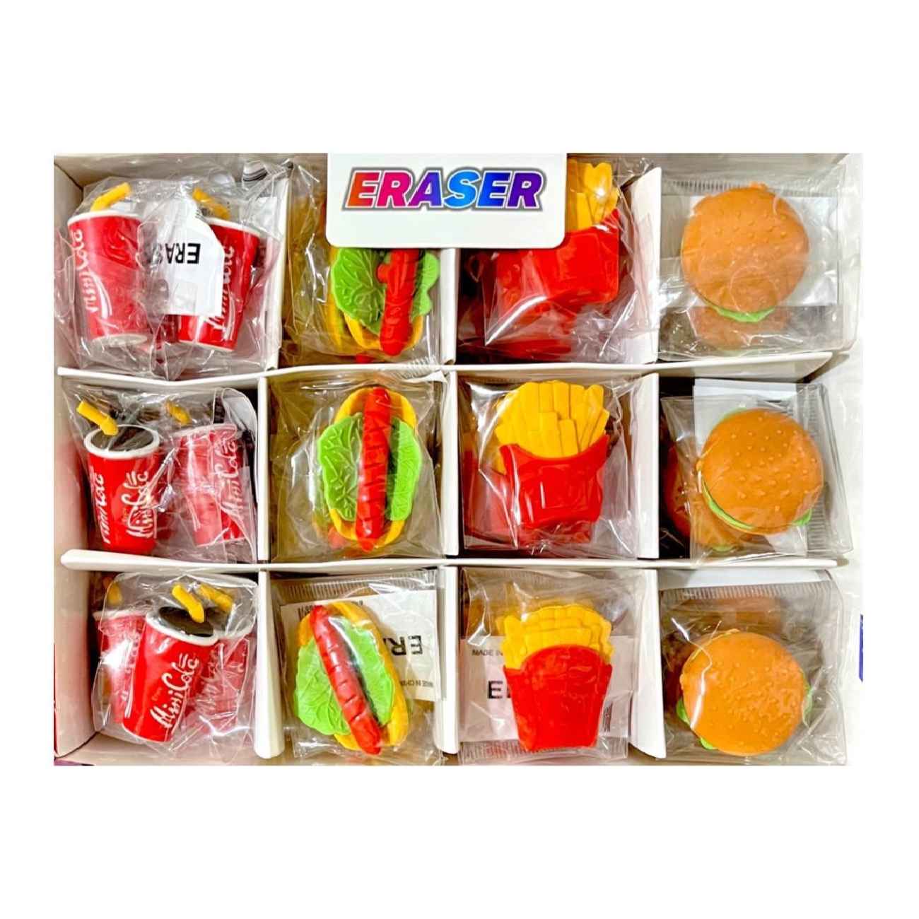 Mini fastfood gummen – Hamburger & Pizza Set